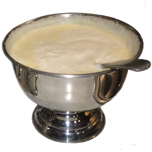 Eggnog recipe in a bowl
