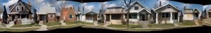 Panoramic photo of a ghosts street in Detroit (image)